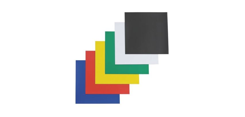 Pak 6 magneetplaatjes 15 x 15 cm gemengde kleuren