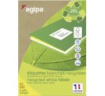 Box of 2400 recycled address labels 70 x 35 mm Agipa 101186 white for laser and inkjet
