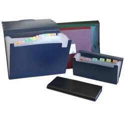 Carpeta con fuelle acordeón color negro Folio