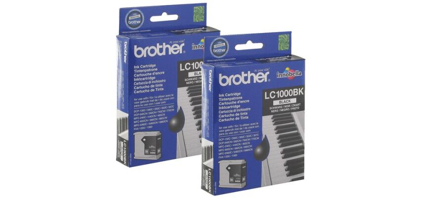 Brother LC1000 Pack cartouche de 2 couleurs noire pour imprimante jet d'encre
