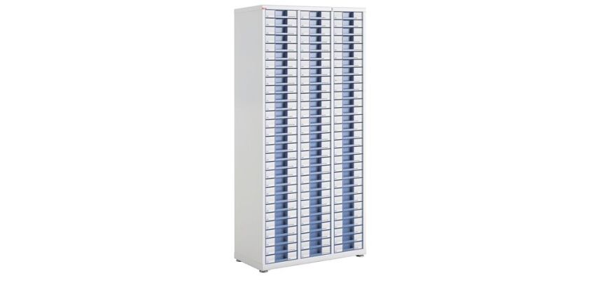 Armoire à tiroirs Panaclen H 189 cm équipée de 90 tiroirs 6 cm