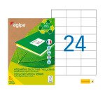 Étiquettes adresses recyclées 70 x 37 mm Agipa 101187 - Boîte de 2400