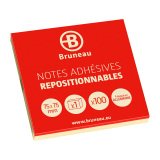 Notes repositionnables jaunes Bruneau 75 x 75 mm - bloc de 100 feuilles