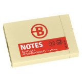 Block 100 yellow repositionable notes Bruneau 75 x 50 mm