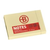 Blok 100 gele herkleefbare notes Bruneau 40 x 50 mm