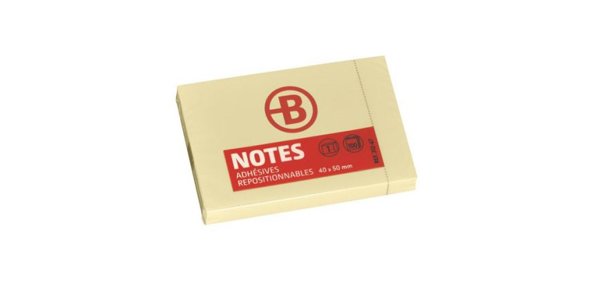 Notes repositionnables jaunes Bruneau - bloc de 100 feuilles