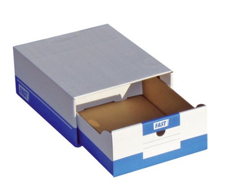 Lot De 10 Boîtes D'Archives A4 Bankers Box System - 150 Mm Carton Recyclé Blanc Bleu