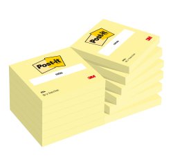 Pack de 18 blocs notas Post-it 76 x 76 mm amarillas + 6 GRATIS 