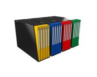 Bloc de classement Alpina Oxford 5 chemises dos 1,5 cm couleurs assorties - Lot de 5