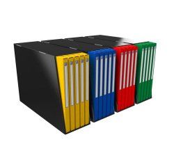 Bloc de classement Alpina Oxford 5 chemises dos 1,5 cm couleurs assorties - Lot de 5