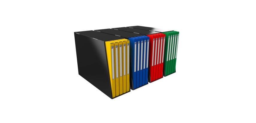 Bloc de classement Oxford Alpina 25 dossiers standard dos 1,5 cm - couleurs assorties - Paquet de 5