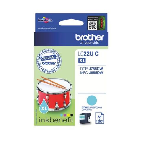 Brother LC22UC XL cartucho original cian de alta capacidad (1200 páginas)