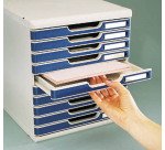 Classifying module Exacompta Modulo 10 drawers colored 