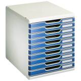 Classifying module Exacompta Modulo 10 drawers blue 