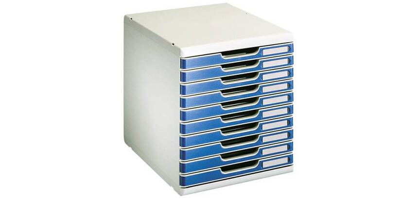 Classifying module Exacompta Modulo 10 drawers colored 