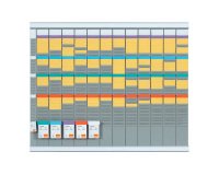 Kit planning annuel à fiches T - 12 colonnes, indice 2 + 1 colonne index - Nobo