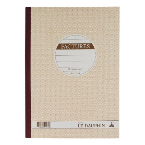 Cahier de facture Manifold Le Dauphin autocopiant A4 50 pages triple exemplaires