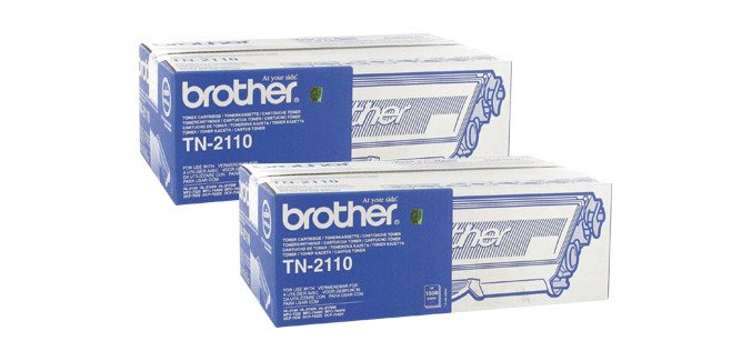 Toner imprimante laser noir Brother TN-2110 - Duopack