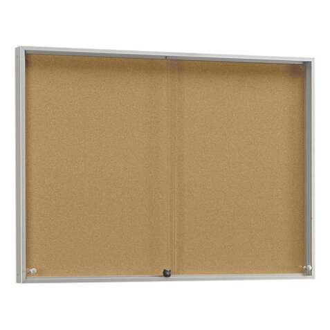 Information board with sliding doors for 27 sheets A4 cork