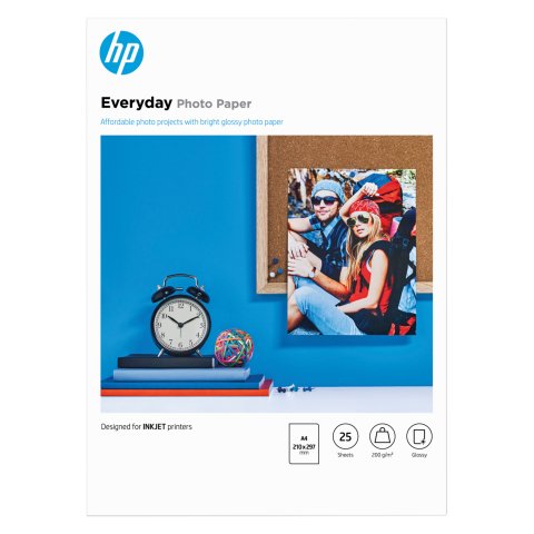 Papel fotográfico brillante HP Everyday A4 200 g - 25 hojas