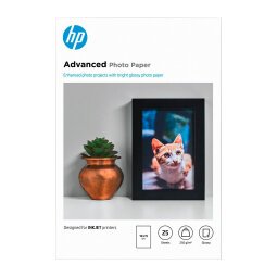 Glänzendes Fotopapier HP 10 x 15 cm 250 g - 25 Blatt