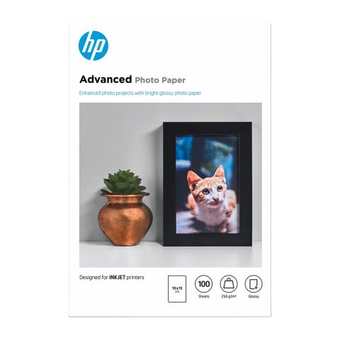 Papel fotográfico HP brillante 10 x 15 cm 250 g - 100 hojas