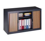 Armoire basse à rideaux démontables Décor 70 x 120 cm corps anthracite