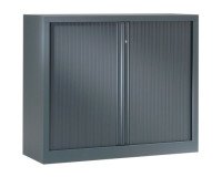 Armoire hauteur comptoir à rideaux monoblocs Eco-conçues 100 x 120 cm anthracite-anthracite