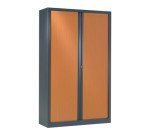 Armoire haute à rideaux monoblocs Eco-conçues 198 x 120 cm corps anthracite