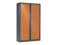Armoire haute à rideaux monoblocs Eco-conçues 198 x 120 cm corps anthracite