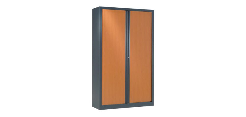 Armoire haute à rideaux monoblocs Eco-conçues 198 x 120 cm corps anthracite