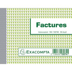 Manifold facture Exacompta autocopiant 10,5 x 13,5 cm 50 pages double exemplaires