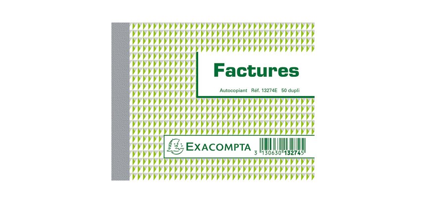Manifold facture Exacompta autocopiant 10,5 x 13,5 cm 50 pages double exemplaires