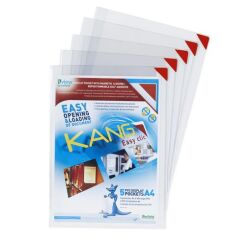 Fundas Adhesivas Kang Easy A4 - Paquete de 5 colores rojo