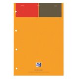 Bloc de bureau Notepad Oxford International 21 x 29,7 cm agrafé orange - ligné - 80 feuilles perforées