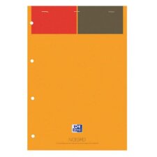 Bloc de bureau Notepad Oxford International 21 x 29,7 cm agrafé orange - ligné - 80 feuilles perforées