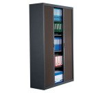 Armoires hautes à rideaux démontables Décor 200 x 100 cm corps anthracite