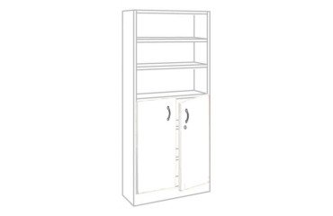 Set of 2 low doors Book Case Plus H 105 x W 90 cm