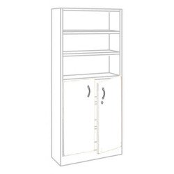 Set of 2 low doors Book Case Plus H 105 x W 90 cm