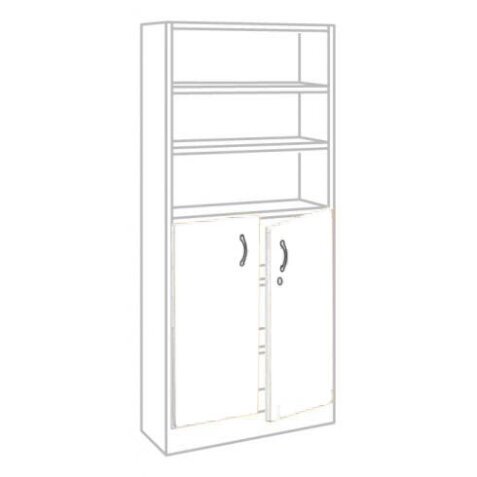 Jeu de 2 portes basses pleines H 105 x L 90 cm Book Case Plus