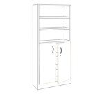 Jeu de 2 portes basses pleines H 105 x L 90 cm Book Case Plus