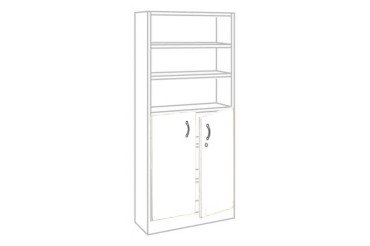 Jeu de 2 portes basses pleines H 105 x L 90 cm Book Case Plus