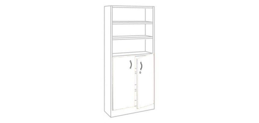 Jeu de 2 portes basses pleines H 105 x L 90 cm Book Case Plus
