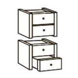 Lot de 4 tiroirs blanc pour bibliothèque colonne Book Case Plus