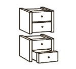 Bloc de 4 tiroirs pour bibliothèque Colonne de bureau