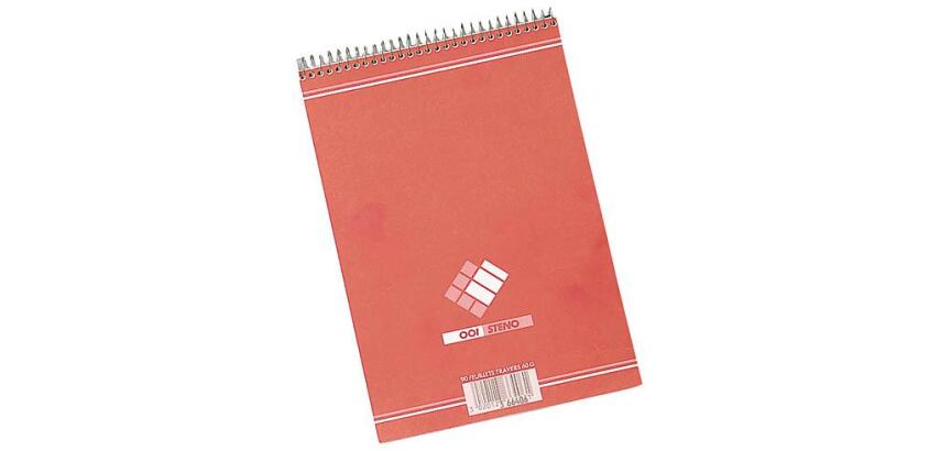 Bloc sténo Office Oxford 14,8 x 21 cm spirales orange - 90 feuilles lignées