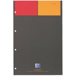 Bloc de bureau Notepad Oxford International 21 x 29,7 cm agrafé gris - 5 x 5 - 80 feuilles perforées