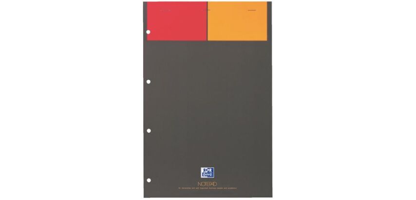 Bloc bureau Oxford Notepad A4 21 x 29,7 cm perforé 4 trous petits carreaux 80 feuilles