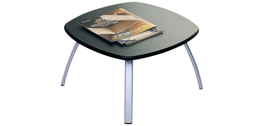 Table basse Ainhoa anthracite piètement alu