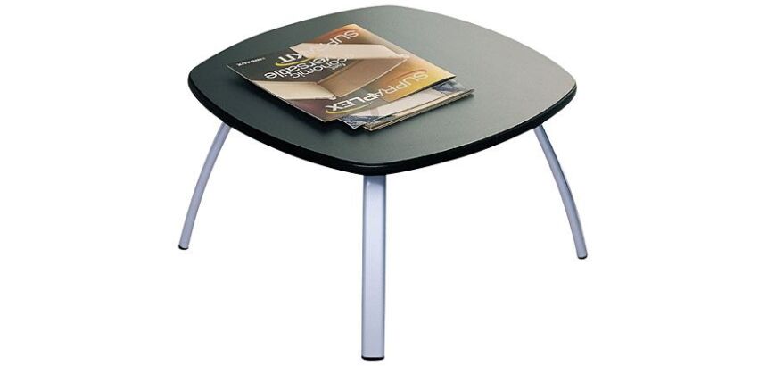 Table basse Ainhoa anthracite piètement alu